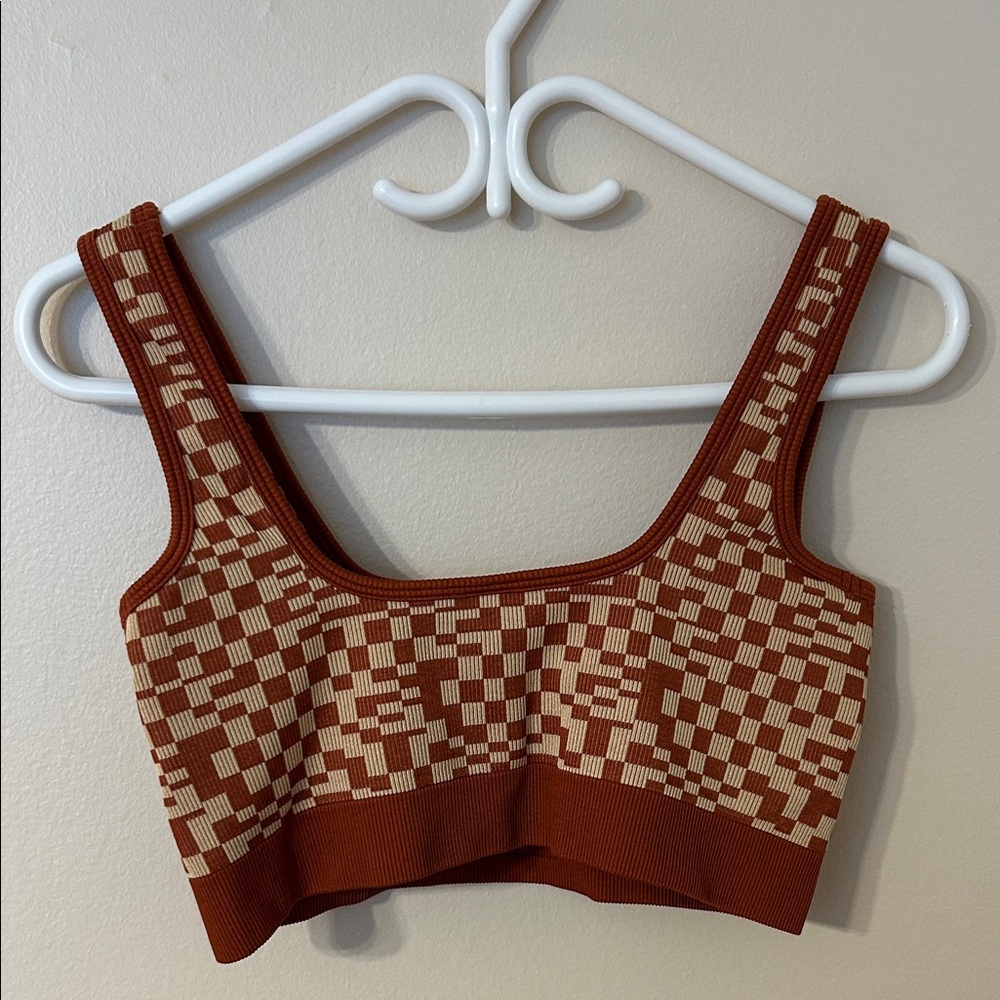 Whitefox x Sarah’s Day The Mojave Seamless Sports Bra Burnt Clay Mirage - Picture 2 of 7